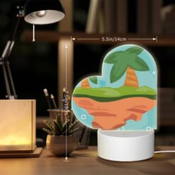 Love Acrylic Night Light, A Cartoon Image Of A Tropical Island With A Man Standing On It. -Acrylic Night Light Shop 002d0dba60e20a5db56af8aca48aa55070a815e2
