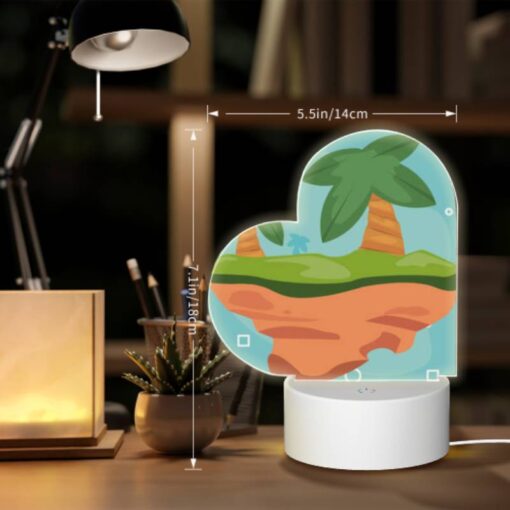 Love Acrylic Night Light, A Cartoon Image Of A Tropical Island With A Man Standing On It. -Acrylic Night Light Shop 002d0dba60e20a5db56af8aca48aa55070a815e2