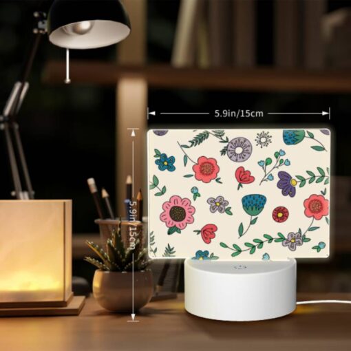 Rectangular Acrylic Night Light, A Colorful Floral Pattern With Pink -Acrylic Night Light Shop 005d733e32d735900180493d7111d4d4eb7cedbe