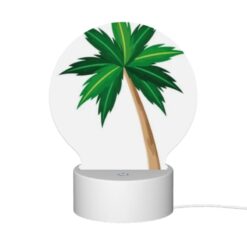 Round Acrylic Night Light, A Green And Brown Palm Tree With A Brown Trunk. -Acrylic Night Light Shop 0089be27c1ed8408da659d510f963ac9c06d8edf