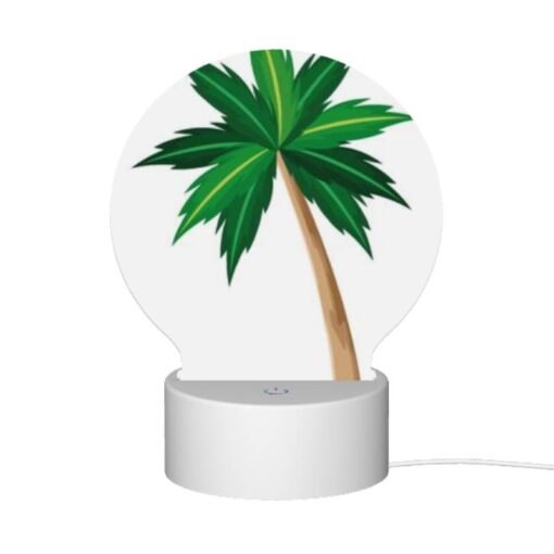 Round Acrylic Night Light, A Green And Brown Palm Tree With A Brown Trunk. -Acrylic Night Light Shop 0089be27c1ed8408da659d510f963ac9c06d8edf