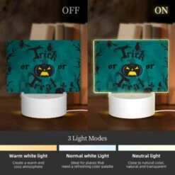 Rectangular Acrylic Night Light, A Halloween Poster With A Scary Pumpkin And A Skeleton. -Acrylic Night Light Shop 0091c1d7f6a37e653c6c747f80eee61b012a29d7