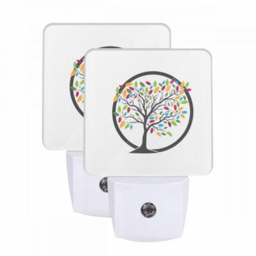 Night Light Set Of 2, A Colorful Tree With Leaves In Different Colors. -Acrylic Night Light Shop 00a0fe1c5f236c3ded9c951f64794150227c6a74