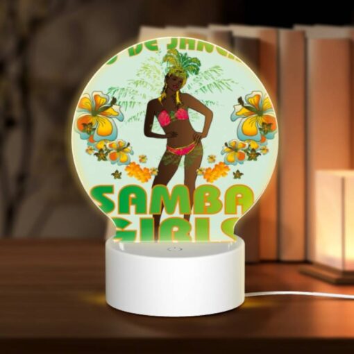 Round Acrylic Night Light, A Woman In A Bikini Is Posing For A Poster Advertising Rio De Janeiro. -Acrylic Night Light Shop 00d68b9743e9f3a04e7498b132fa3a19f308fc21