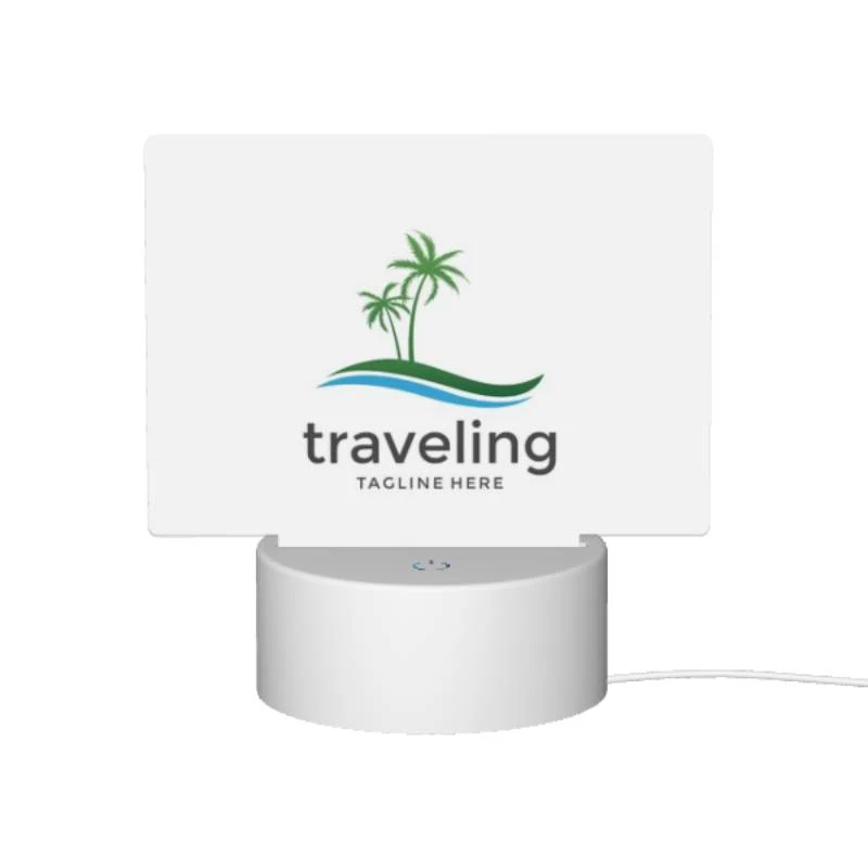 Rectangular Acrylic Night Light, A logo for traveling with a palm tree in the background. Rectangular Acrylic Night Light, A Logo For Traveling With A Palm Tree In The Background. -Acrylic Night Light Shop 01229149c7c38be051f083c3e05153bc1176a306