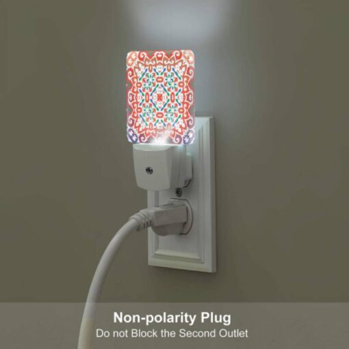 Night Light Set Of 2, A Colorful And Intricate Design On A Piece Of Fabric. -Acrylic Night Light Shop 0163687a1a6943a12ee8cce9cd67b4889ac1ca96