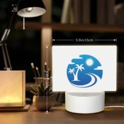 Rectangular Acrylic Night Light, A Blue And White Logo Of A Sun And Palm Tree. 5 Rectangular Acrylic Night Light, A Blue And White Logo Of A Sun And Palm Tree. -Acrylic Night Light Shop 01a13116923350dcca9547b9c6204b4d5b625970