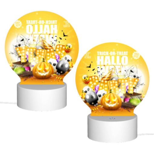 Round Acrylic Night Light, A Poster Advertising A Halloween Party. -Acrylic Night Light Shop 01b626727f88db55d7cd64c6ae115209de1b966f