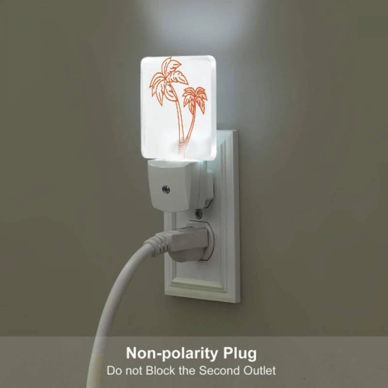 Night Light Set of 2, A drawing of a palm tree with a brown trunk. Night Light Set Of 2, A Drawing Of A Palm Tree With A Brown Trunk. -Acrylic Night Light Shop 01bd8dbef651e029cffae3b11ff69646510e6116