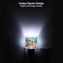 Night Light, A Woman In A Red Bathing Suit Sits On A Towel In Front Of A Vintage Car. -Acrylic Night Light Shop 01c2195ff9c61434344eade62b6334eff9d651b0