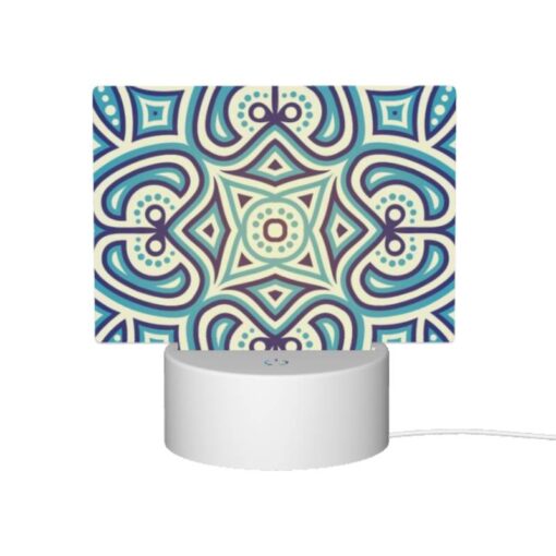 Rectangular Acrylic Night Light, A Blue And White Patterned Design. -Acrylic Night Light Shop 0209133a427ef72534ba39b44c8bc50b195958e9