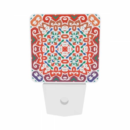 Night Light Set Of 2, A Colorful And Intricate Design On A Piece Of Fabric. -Acrylic Night Light Shop 027ccee7ceae4a690d316e66ce00de8fce3b06f3