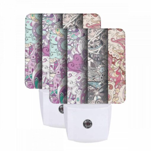 Night Light Set Of 2, Four Different Colored Designs Of Swirls And Patterns. -Acrylic Night Light Shop 029a8d1c7a07d0fefe83fc103f2df18cff098e08