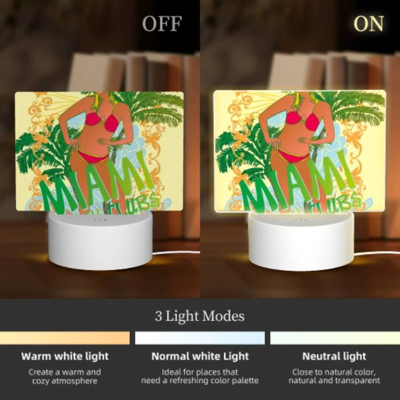 Rectangular Acrylic Night Light, A woman in a bikini stands in front of a palm tree Rectangular Acrylic Night Light, A Woman In A Bikini Stands In Front Of A Palm Tree -Acrylic Night Light Shop 02eba7cb7fadf7697d4e20289ae04588cbfe6781