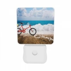 Night Light Set Of 2, A Red Bicycle Is Parked On The Beach. -Acrylic Night Light Shop 030adecf49119ef620c1b4b2c3aebd4f7ac86ddb