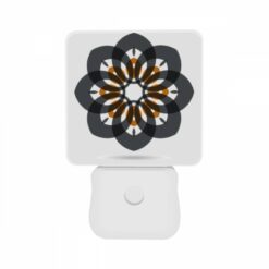 Night Light Set Of 2, A Black And White Flower With Orange And White Accents. -Acrylic Night Light Shop 03136b1599f0fbfea7150c726dfb41368d55dcb4