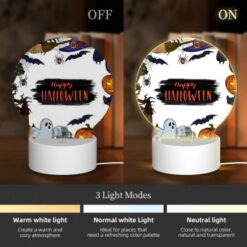 Round Acrylic Night Light, A Colorful Halloween Poster With A Spider -Acrylic Night Light Shop 0338a26088c700843233d341e9e3968a3d0e6a65