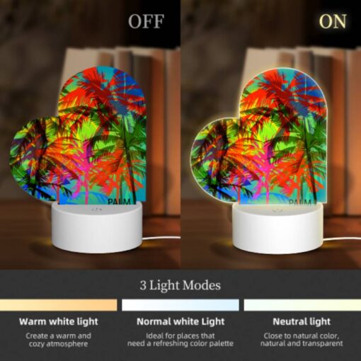 Love Acrylic Night Light, A Colorful Image Of Palm Trees With A Logo That Reads "Palm Beach." -Acrylic Night Light Shop 034d307ad8f55ff7620d78f5531c92705d53f439