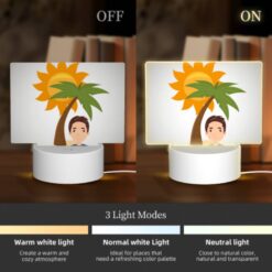 Rectangular Acrylic Night Light, A Man Is Smiling Under A Palm Tree. -Acrylic Night Light Shop 0361c46780ce0ba958d77814a22cfc5aa792dab8