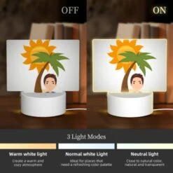 Rectangular Acrylic Night Light, A Man Is Smiling Under A Palm Tree. 2 Rectangular Acrylic Night Light, A Man Is Smiling Under A Palm Tree. -Acrylic Night Light Shop 0361c46780ce0ba958d77814a22cfc5aa792dab8