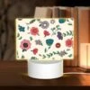 Rectangular Acrylic Night Light, A Colorful Floral Pattern With Pink