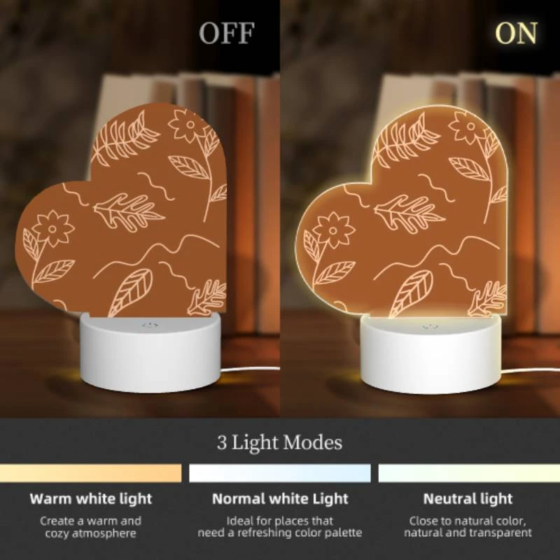 Love Acrylic Night Light, A drawing of leaves and flowers on a brown background. Love Acrylic Night Light, A Drawing Of Leaves And Flowers On A Brown Background. -Acrylic Night Light Shop 04694e5d08f4c7a2dbe42d9690c171b9efabc6c5