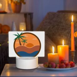 Rectangular Acrylic Night Light, A Sunset Scene With A Beach And Palm Trees. -Acrylic Night Light Shop 04e61071c38254317f002db26e4ec04a330c17be