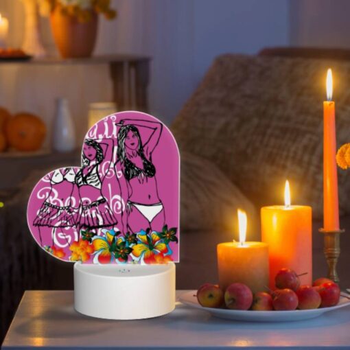 Love Acrylic Night Light, Three Women In Bikinis Are Standing On A Pink Background. -Acrylic Night Light Shop 04f50f43da4c98950b0ed2c73c35ad0410097870