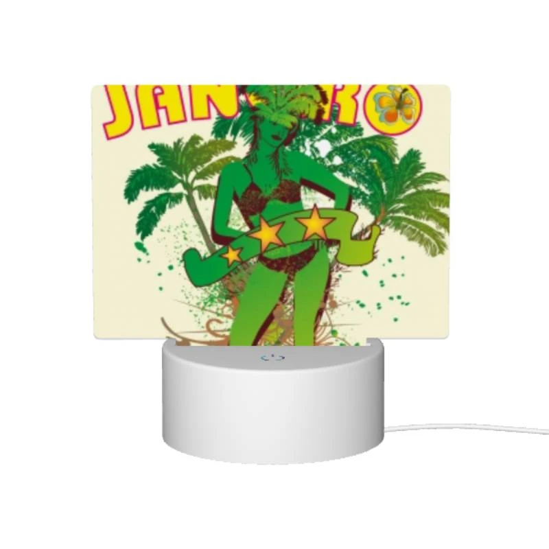 Rectangular Acrylic Night Light, A woman in a green bikini is holding a surfboard. Rectangular Acrylic Night Light, A Woman In A Green Bikini Is Holding A Surfboard. -Acrylic Night Light Shop 0535b2410852383cfa3e1d8b51683b24827e34aa