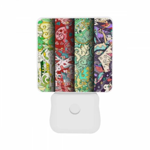 Night Light Set Of 2, Four Different Colored Papers With Designs On Them. -Acrylic Night Light Shop 053817d7cda952ac4220d16ce431c216b60add80