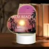 Love Acrylic Night Light, A Sunset Over The Ocean With A Beach Scene.