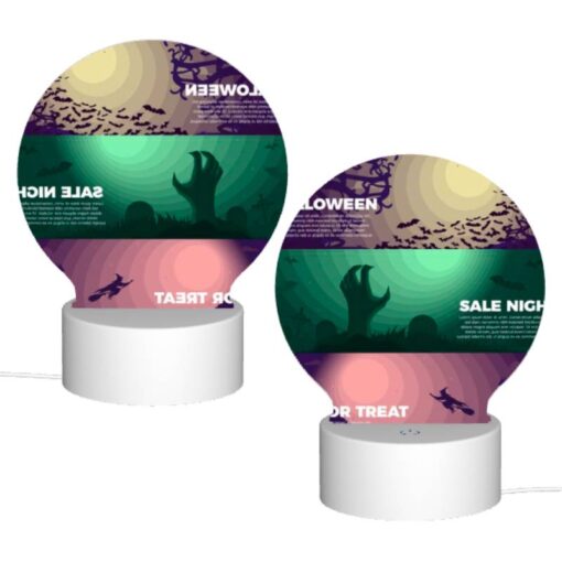 Round Acrylic Night Light, A Colorful Poster With Halloween -Acrylic Night Light Shop 06cb0ba6e667437df00dd8812087e24c516447c2