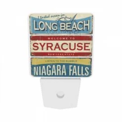 Night Light Set Of 2, A Sign That Says "Welcome To Syracuse -Acrylic Night Light Shop 0716482390cd08f947890590f3caf1e85f3e7d50