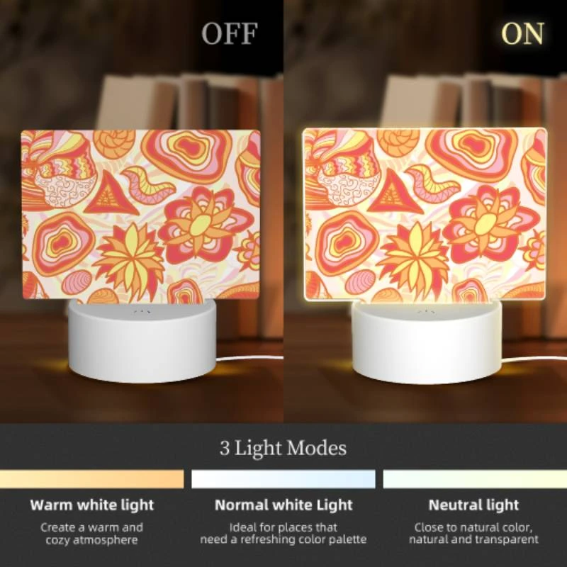 Rectangular Acrylic Night Light, A colorful pattern of flowers and other shapes. Rectangular Acrylic Night Light, A Colorful Pattern Of Flowers And Other Shapes. -Acrylic Night Light Shop 071c59bbe348642101afeebd63b9b19805553517
