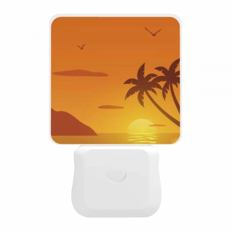 Night Light, A sunset with a palm tree and birds in the background. Night Light, A Sunset With A Palm Tree And Birds In The Background. -Acrylic Night Light Shop 0781c417e03a0cfdbe47a4ac53bbfeaa5037b381