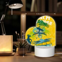 Love Acrylic Night Light, A Woman Is Standing In Front Of A Surfboard -Acrylic Night Light Shop 082f427ea096ecb406f11e2852596cf76cd88a46