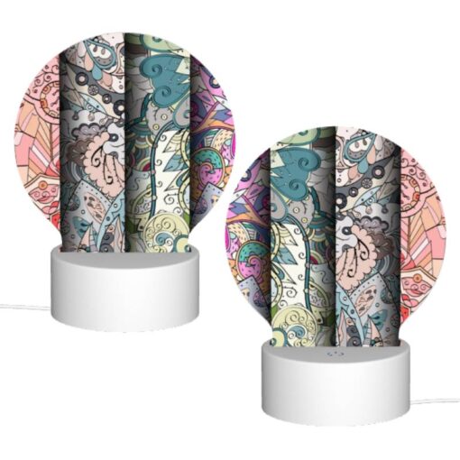 Round Acrylic Night Light, Four Different Colored Designs Of Swirls And Patterns. -Acrylic Night Light Shop 0842931a8ab3adc62b92d4e07f5388963718c68a