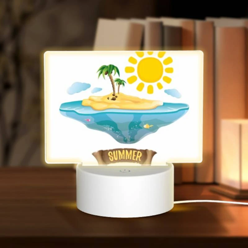 Rectangular Acrylic Night Light, A cartoon of a tropical island with a sun and palm trees. Rectangular Acrylic Night Light, A Cartoon Of A Tropical Island With A Sun And Palm Trees. -Acrylic Night Light Shop 08c29e477e96fcb73f3f13de03d95952a72471f7