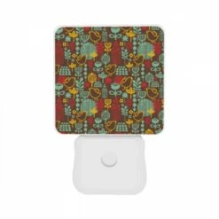 Night Light Set Of 2, A Pattern Of Birds And Flowers On A Brown Background. 8 Night Light Set Of 2, A Pattern Of Birds And Flowers On A Brown Background. -Acrylic Night Light Shop 098a2f386c38133960a8fa2730d5ec0954d17320