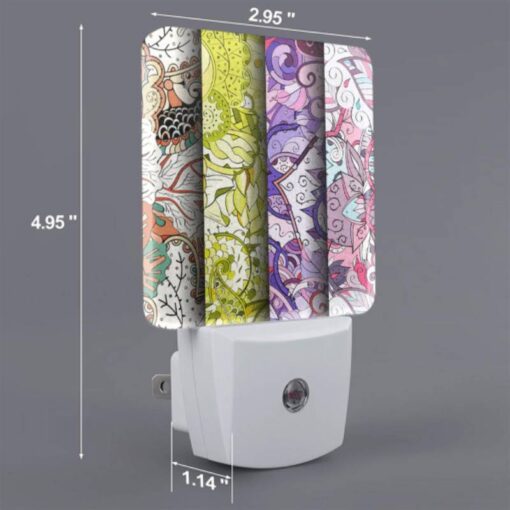 Night Light Set Of 2, Three Colorful Designs Of Flowers Are Displayed On A Wall. -Acrylic Night Light Shop 09f00e32e10b0cdf9d76432aa0dc7dd39f1618f3