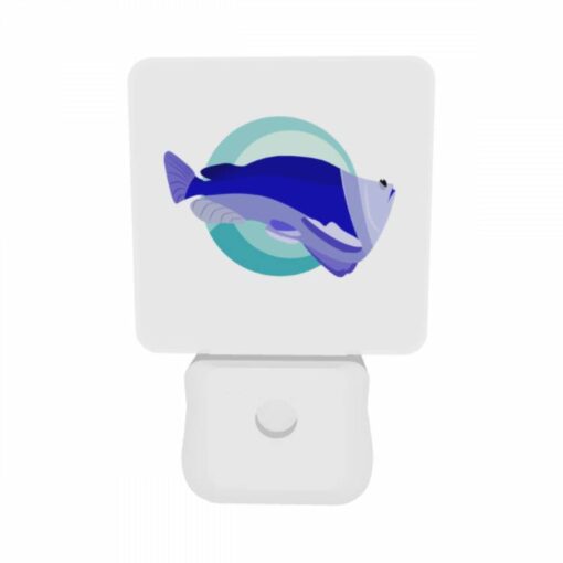 Night Light Set Of 2, A Blue And White Fish With A Circle Around It. -Acrylic Night Light Shop 09f055eb8ecd65395ce571677ebdb9cbe5118491