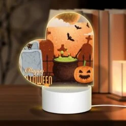Love Acrylic Night Light, A Halloween Poster With A Cat
