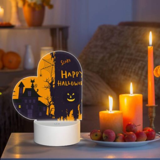Love Acrylic Night Light, A Spooky Halloween Scene With A Haunted House And A Spider Web. -Acrylic Night Light Shop 0ab4dbed66137b87a83bad67f152ba97db03e159