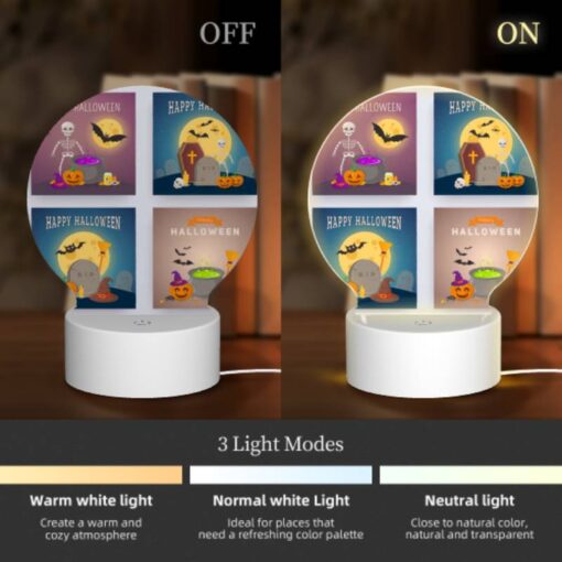 Round Acrylic Night Light, A Collection Of Four Different Halloween Posters. -Acrylic Night Light Shop 0ab843669c696eebf3a62b80bb2235ccfeb1533e