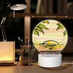 Round Acrylic Night Light, A Sunset With A Beach And Palm Trees In The Background. -Acrylic Night Light Shop 0ab99bb8c33f12e97612dc9fb6775a7c30754578