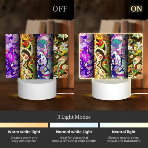 Rectangular Acrylic Night Light, Four Different Colored Designs Of A Leaf. -Acrylic Night Light Shop 0b28e2ab65241c8a887ce93f11b81d00af9c9596