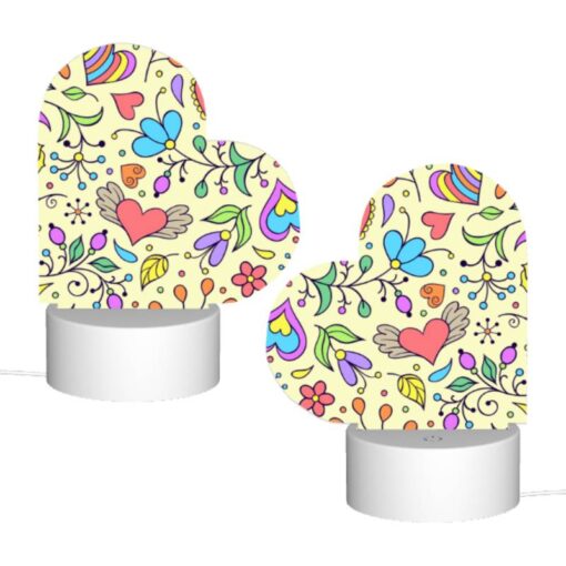 Love Acrylic Night Light, A Colorful Floral Pattern With Hearts And Flowers. -Acrylic Night Light Shop 0b39baba890fbeffce3a76dd8a5b648f2706d804