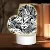 Love Acrylic Night Light, A Black And White Image Of A Leafy Plant With A Pattern Of Dots.