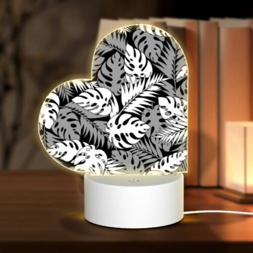 Love Acrylic Night Light, A Black And White Image Of A Leafy Plant With A Pattern Of Dots. -Acrylic Night Light Shop 0b9697e604f8847f857c81bfd63c531498d1f062