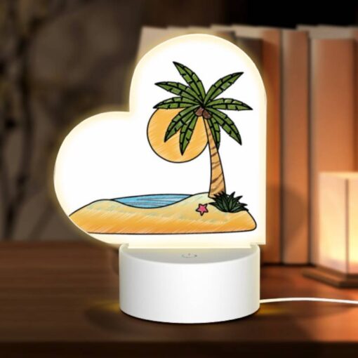 Love Acrylic Night Light, A Cartoon Drawing Of A Palm Tree On A Beach. -Acrylic Night Light Shop 0bc84c9a2782f01cbe44e85b2202fb2c41b8b516
